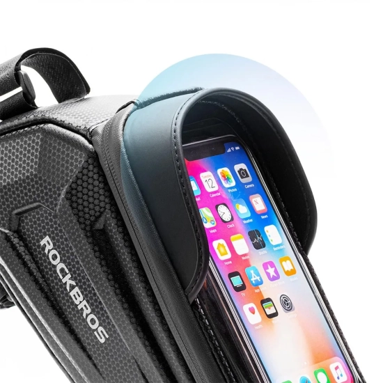 ROCKBROS Sakwa rowerowa na ramę pancerna z kieszonką na telefon nawigację