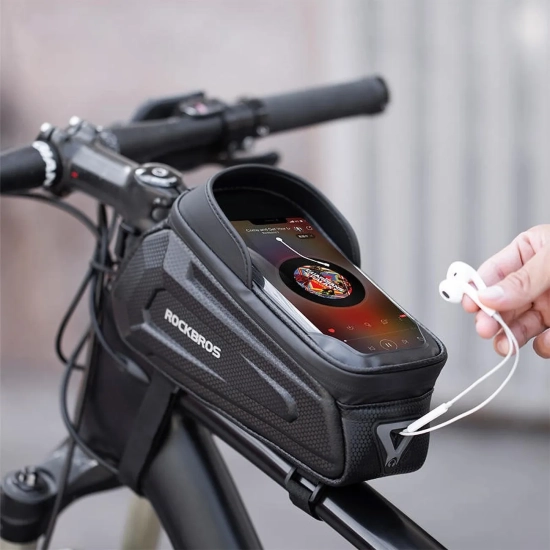 ROCKBROS Sakwa rowerowa na ramę pancerna z kieszonką na telefon nawigację