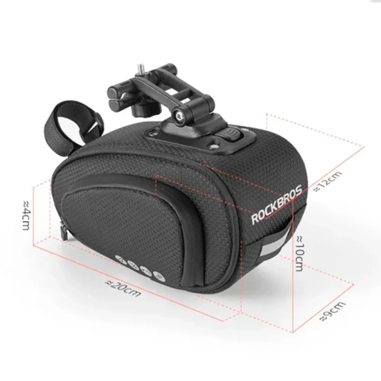 ROCKBROS Torba rowerowa pod siodełko z szybkozłączką wodoodporna czarna