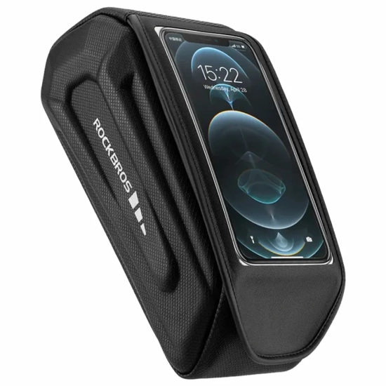 ROCKBROS Torba rowerowa na ramę z pokrowcem na telefon wodoodporna czarna