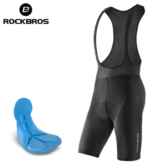 ROCKBROS Spodenki rowerowe kolarskie krótkie na szelkach z wkładką XL