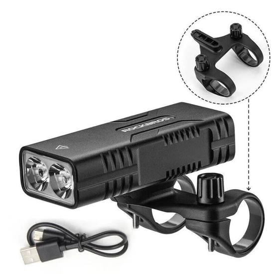 ROCKBROS Lampka rowerowa przednia 850lm z funkcją powerbanku + kabel USB-C