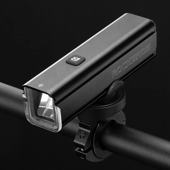 ROCKBROS Lampka rowerowa przednia 1000 lm z kablem USB-C - USB-A - czarna