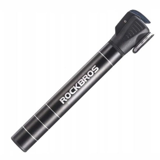 ROCKBROS Mała pompka rowerowa 7 bar aluminium dł. 17cm - czarna