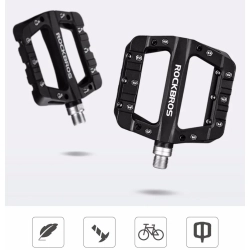 ROCKBROS Zestaw pedałów rowerowych MTB atntypoślizgowe nylon i stal czarny