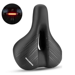 ROCKBROS Siodełko rowerowe MTB z amortyzorami wodoodporne + lampka LED