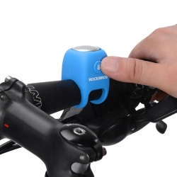 ROCKBROS Dzwonek rowerowy elektroniczny w obudowie silikonowej - niebieski