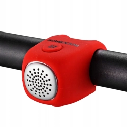 ROCKBROS Dzwonek rowerowy elektroniczny w obudowie silikonowej - czerwony