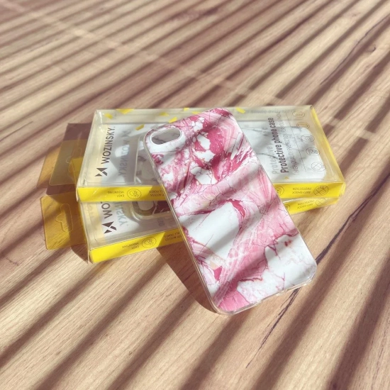 WOZINSKY Marble żelowe etui pokrowiec marmur Xiaomi Redmi 8A różowy
