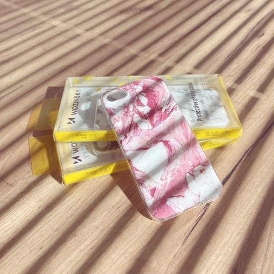 WOZINSKY Marble żelowe etui pokrowiec marmur Samsung Galaxy S22 Ultra biały