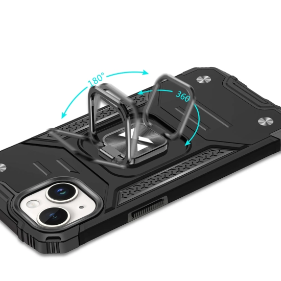 WOZINSKY Pancerne etui z uchwytem na palec do iPhone 15 Plus Ring Armor