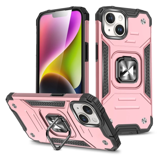 WOZINSKY Pancerne etui z uchwytem na palec do iPhone 15 Plus Ring Armor