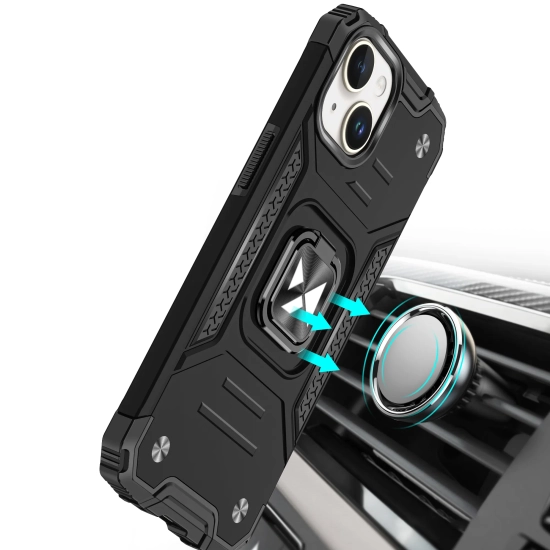 WOZINSKY Pancerne etui z uchwytem na palec do iPhone 15 Plus Ring Armor