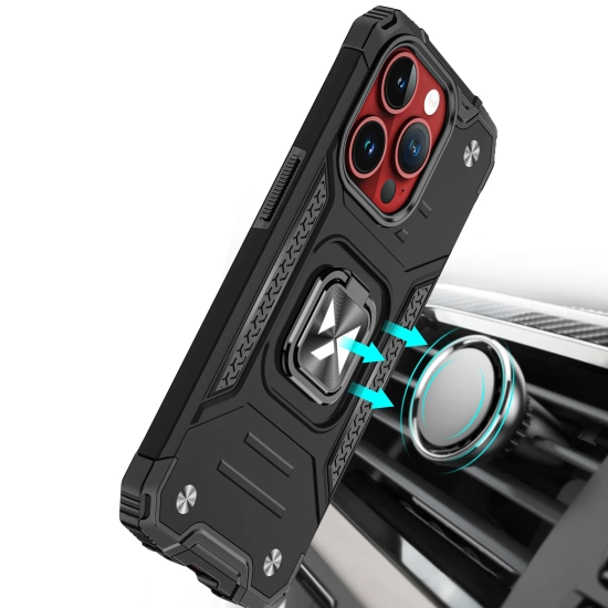 WOZINSKY Pancerne etui z uchwytem na palec do iPhone 15 Pro Ring Armor