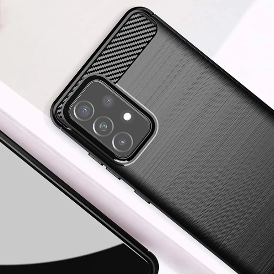 HURTEL Elastyczne etui pokrowiec na Samsung Galaxy A72 4G Carbon Case