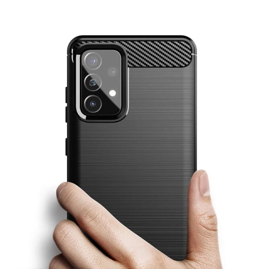 HURTEL Elastyczne etui pokrowiec na Samsung Galaxy A72 4G Carbon Case