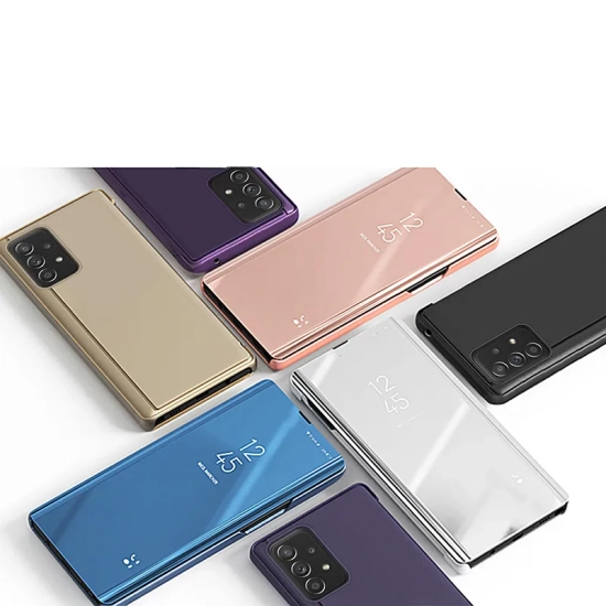 HURTEL Futerał etui z klapką do Samsung Galaxy A73 Clear View Case - czarny
