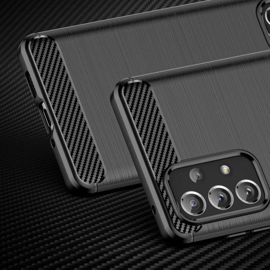 HURTEL Elastyczne etui pokrowiec na Samsung Galaxy A73 Carbon Case - czarny