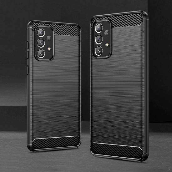 HURTEL Elastyczne etui pokrowiec na Samsung Galaxy A73 Carbon Case - czarny