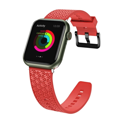 HURTEL Pasek bransoleta do zegarka Apple Watch 42 / 44 / 45 mm - czerwony