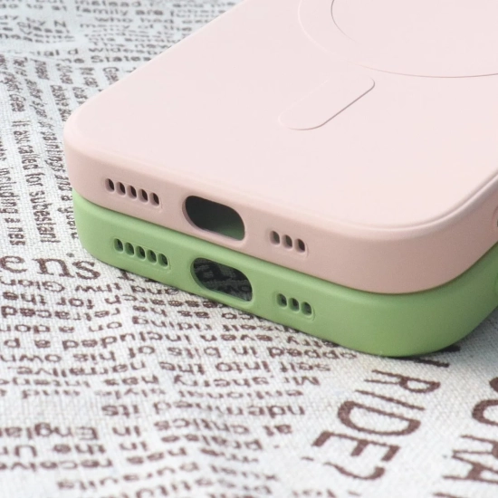 HURTEL Silikonowe etui z MagSafe do iPhone 15 Plus Silicone Case szare