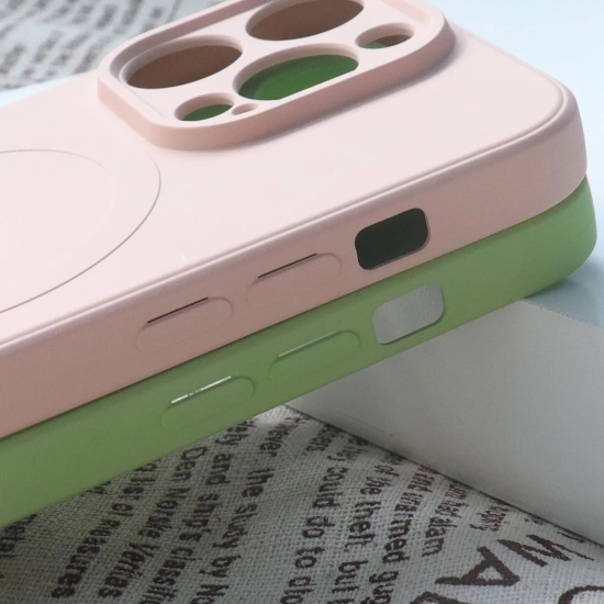 HURTEL Silikonowe etui z MagSafe do iPhone 15 Plus Silicone Case fioletowe
