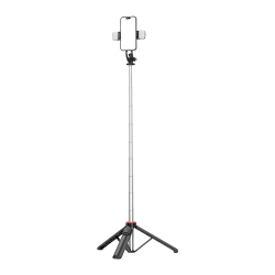 HURTEL Selfie stick teleskopowy z pilotem + 2x lampka LED stojak tripod na