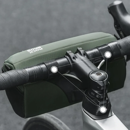 ROCKBROS Torba rowerowa mocowana na kierownicę 2.2l - zielona