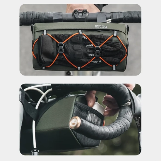 ROCKBROS Torba rowerowa mocowana na kierownicę 2.2l - zielona