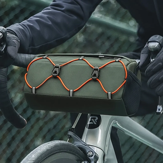 ROCKBROS Torba rowerowa mocowana na kierownicę 2.2l - zielona