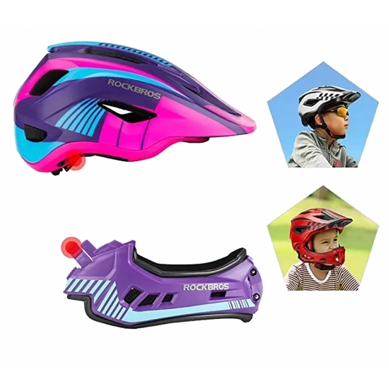 ROCKBROS Kask rowerowy dziecięcy z odpinaną szczęką rozmiar M
