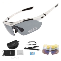 ROCKBROS Okulary rowerowe polaryzujące 10002 - ZESTAW - białe