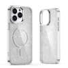 HURTEL Etui pokrowiec na iPhone 16 Glitter Case MagSafe - białe z brokatem