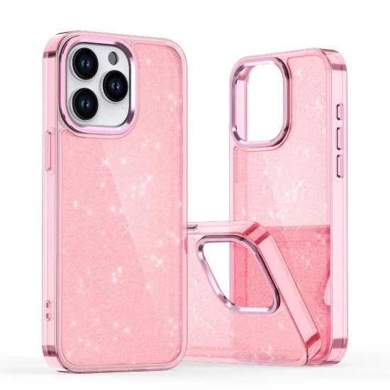 HURTEL Etui pokrowiec na iPhone 16 Pro Glitter Case - różowe z brokatem