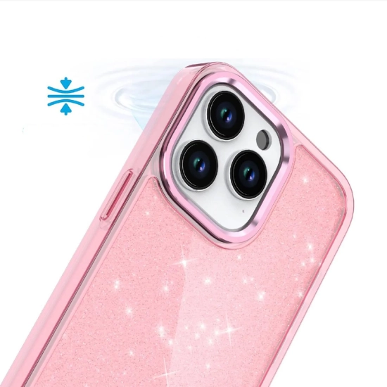 HURTEL Etui pokrowiec na iPhone 16 Pro Glitter Case - różowe z brokatem