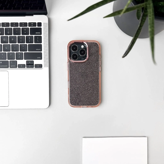 HURTEL Etui pokrowiec na iPhone 16 Pro Glitter Case - różowe z brokatem