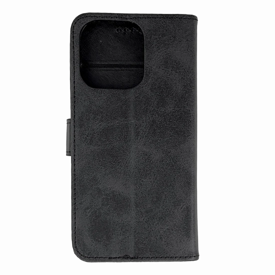 HURTEL Etui pokrowiec na iPhone 16 Pro Leather Book Case - czarny