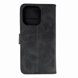 HURTEL Etui pokrowiec na iPhone 16 Pro Max Leather Book Case - czarny