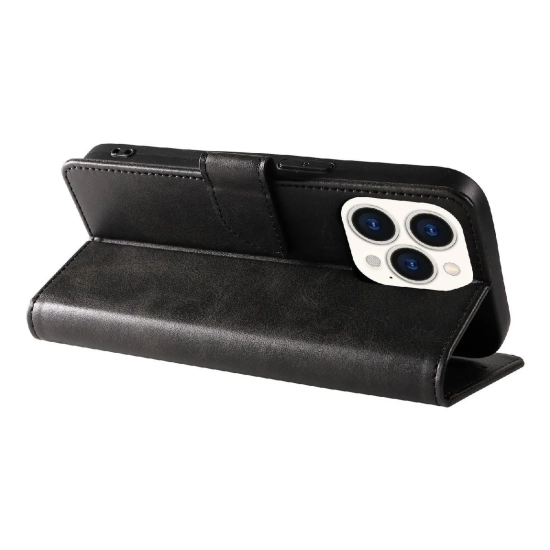 HURTEL Etui pokrowiec na iPhone 16 Pro Max Leather Book Case - czarny