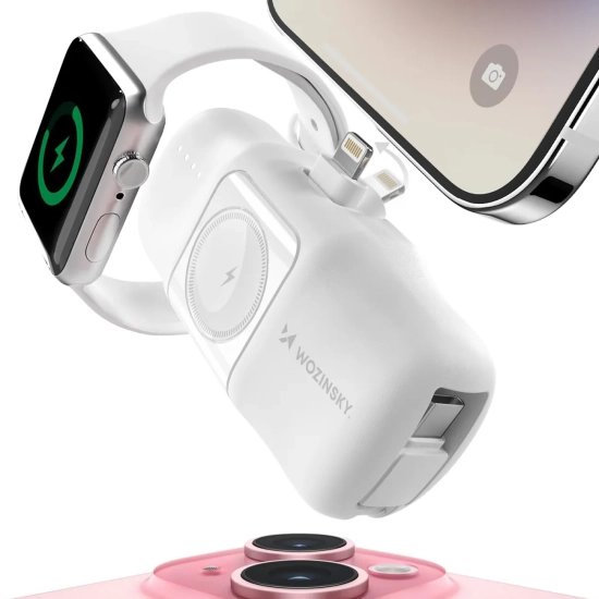 WOZINSKY Mini powerbank 5000mAh 15W iPhone Lightning i ładowarką do Apple