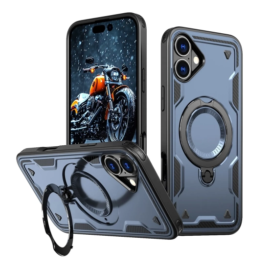HURTEL Etui pokrowiec na iPhone 16 Hybrid Armor Trendy MagSafe - niebieski