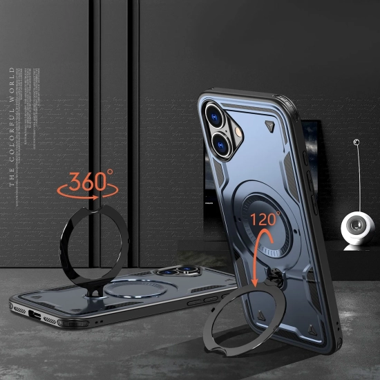 HURTEL Etui pokrowiec na iPhone 16 Hybrid Armor Trendy MagSafe - niebieski