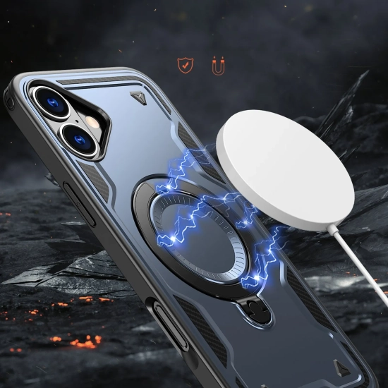 HURTEL Etui pokrowiec na iPhone 16 Hybrid Armor Trendy MagSafe - niebieski