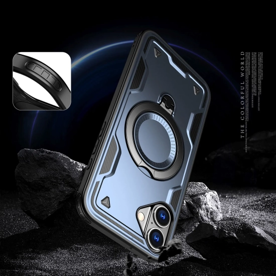HURTEL Etui pokrowiec na iPhone 16 Hybrid Armor Trendy MagSafe - niebieski