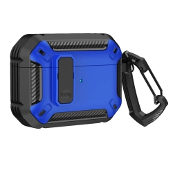 HURTEL Etui pancerne na słuchawki Airpods 4 z karabińczykiem - niebieskie