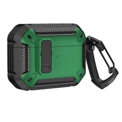 HURTEL Etui pancerne na słuchawki Airpods 4 z karabińczykiem - zielone