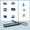 WOZINSKY 6w1 Hub rozdzielacz USB-A USB-C DisplayPort HDMI - szary