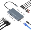 WOZINSKY 14w1 HUB do 3 monitorów USB-A USB-C DisplayPort HDMI RJ45 SD TF