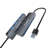 WOZINSKY Hub rozdzielacz 4x USB-A z włącznikami aluminiowy - szary