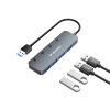 WOZINSKY Hub rozdzielacz 4x USB-A z włącznikami aluminiowy - szary
